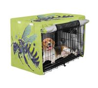 aidingzhi Cover for Dog Crate Pet Kennel Cover Dog Crate Curtains 36 Inch - Pop Art Bee Lime Green