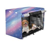 aidingzhi Covers for Dog Crates Puppy Kennel Cover Rollers Shades 36 Inch - Blue Pink Star River Universe