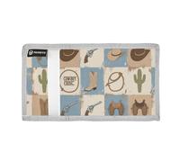 aidingzhi Cowboy Pattern Buffalo Plaid trifold tri fold wallet for men for male Trendy sturdy tri fold wallet for men with lanyard Christmas presento