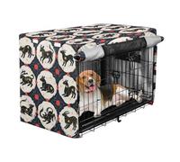 aidingzhi Crate Covers for Dog Cages Kennel Cover with Roller Shades 42 Inch - Auspicious Beast Japanese Black