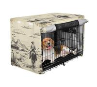 aidingzhi Crate Covers for Dog Cages Pet Kennel Cover Dog Crate Protector 42 Inch - Western Cowboy Horse Dessert