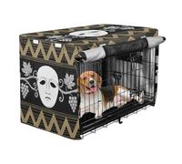 aidingzhi Crate Covers for Dog Cages Pet Kennel Cover Dog Crate Protector 48 Inch - Sad Clown Mask Golden Silver Black