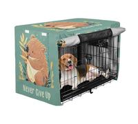 aidingzhi Crate Covers for Dog Cages Privacy Wire Cage Cover Roller Shades 42 Inch - Never Give Up Bear