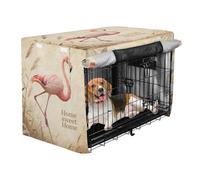 aidingzhi Crate Covers for Dog Cages Puppy Kennel Covers Dog Crate Curtains 48 Inch - Retro Sweet Home Flamingo