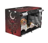 aidingzhi Crate Covers for Dogs Puppy Kennel Covers Rollers Shades 42 Inch - Gothic Red Rose Moonlit Night