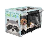 aidingzhi Crate Covers for Dogs Puppy Wire Cage Covers Dog Crate Protector 36 Inch - Just A Girl Who Loves Raccoon