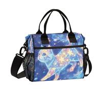 aidingzhi Cute American Shorthair Cat Lunch Bags Crossbody Teacher Lunch Bag with Shoulder Strap Girl Work S