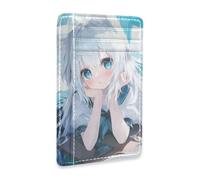 aidingzhi Cute Anime Fox White leather men's wallet slim with money clip RFID Blocking slim card holder for men&women