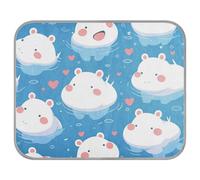 aidingzhi Cute Cartoon Blue Hippo Cooling Blanket Cooling cat beds for Indoor for Kittens Sleeping 22×27.6in