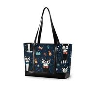 aidingzhi Cute Cartoon Mr Cat Blue Portable work tote bag for women with zipper tote bags for work for teacher with diaper