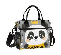 aidingzhi Cute Cartoon Panda Lunch Box for Girls Large Capacity Men Lunch Bags with Shoulder Strap Family University S
