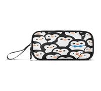 aidingzhi Cute Cartoon Penguin Nylon Big Pencil Bag High Capacity Zipper Mesh Pencil Case Stationery for College Kids