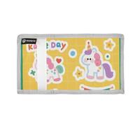 aidingzhi Cute Cartoon White unicorns trifold billfolds for birthday gift pop colorful billfolds with lanyard Christmas presento