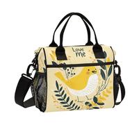 aidingzhi Cute Cartoon Yellow Bird Lunch Bag Insulated Reusable Lunch Bag Pack with Shoulder Strap Ladies Gym S
