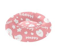 aidingzhi Cute Heart-Shaped Star Happy Pink White Pet Cat Bed Warm & Cozy Dog & Cat Cushion for Small Size Pets Supplies M