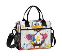 aidingzhi Cute Pet Duck Colorful Women Lunch Bag with Bottle Holder Lunch Box with Shoulder Strap Boy Gym M