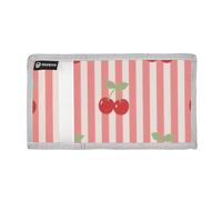 aidingzhi Cute Red Cherry Stripes trifold minimalist wallet for birthday gift minimalist colorful minimalist wallet with lanyard Christmas presento