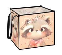 aidingzhi Cute Simple Raccoon clothes storage basket for shoe foldable extra large clothes storage basket 13x13x13 In