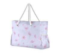 aidingzhi Daisy Flower Pastel Purple Sturdy Womens Large Tote with side pocketes Tote Bag Portable for Pool Gym Grocery Travel