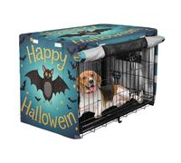 aidingzhi Dog Cage Cover Kennel Covers for Puppy Dog Crate Curtains 36 Inch - Happy Halloween Cartoon Cute Black Bat