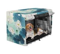 aidingzhi Dog Cage Cover Pets Kennel Cover Dog Crate Protector 36 Inch - Chinese Ink Painting Water Lily
