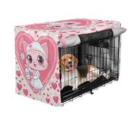 aidingzhi Dog Cage Covers Kennel Covers for Puppy Rollers Shades 36 Inch - Cartoon Cute White Nurse Cat