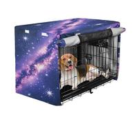 aidingzhi Dog Cage Covers Pet Kennel Cover with Roller Shades 48 Inch - Purple Romantic Starry Sky Universe