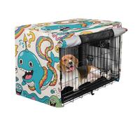 aidingzhi Dog Cage Covers Privacy Kennel Cover Rollers Shades - Weird Cartoon Whales