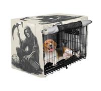 aidingzhi Dog Crates Covers Kennel Covers Dog Crate Protector - Vintage Hand-Drawn Illustration of A Grim Reaper