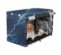 aidingzhi Dog Crates Covers Puppy Wire Cage Cover Rollers Shades 42 Inch - Fake Glitter Marble Grain Blue Universe