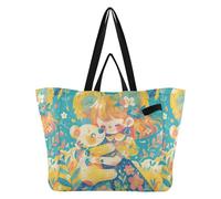 aidingzhi Easter Canvas Bags Tote Cloth Kitchen Grocery Bags Pool Bag for Men Spa Shower Necessities- Sweet Colorful Koala