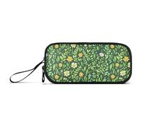 aidingzhi Easter Floral Grass Green Nylon Pencil Bag High Capacity Pencil Case For High School Stationery Bag for College Kids