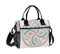 aidingzhi Exotic Geometric Patterns Four Clover Leaves Lunch Bag for Men Crossbody Heavy Duty Lunch Bag with Shoulder Strap Teens Office M