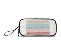 aidingzhi Exotic Geometric Patterns Stripe Nylon Pencil Bags For Kids High Capacity Big Zipper Pencil Case Stationery Organizer for College Girls