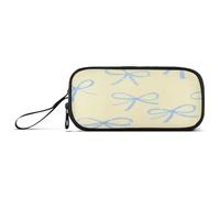 aidingzhi Fake Glitter Sequins Bow Yellow Nylon Large Pencil Bags Large Capacity Pencil Case For Girls School Stationery for College Teen Boys