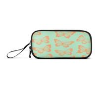 aidingzhi Fake Glitter Sequins Butterfly Green Nylon Pencil Bags For Girls High Capacity Mesh Pen Pencil Case School Stationery for Middle School Teens