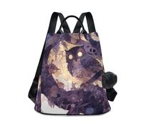 aidingzhi Fashion girls backpack Anti-theft waterproof backpack for women for Travel, Work, Everyday with Pom-pom keychain Halloween Owl Purple
