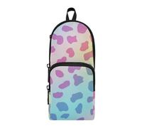 aidingzhi Fashion Rainbow Leopard Print Nylon 3 Compartments Pencil Bag With Handle study&multifunctional Mesh Pen Pencil Case Stationery for Office
