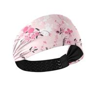aidingzhi Floral Pattern Baby Peach Non-Slip? running headband for women Elastic hairband for basketball Running tennis Yoga