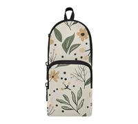 aidingzhi Floral Pattern Olive Green and Sand Nylon 3 Compartments Girls Pencil Bag Multi-purpose and aesthetic Pencil Cases For Teen Girls Stationery Organizer for High School
