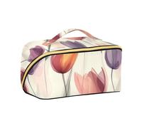 aidingzhi flower Blended Cosmetics Bag with dividers Essentials Makeup Bag With Handle Vertical Free-Standing