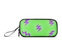 aidingzhi Fluorescent Green Lightning Graffiti Nylon Pencil Bag With Zipper Big Capacity Pencil Case For School School Stationery for Elementary Teens