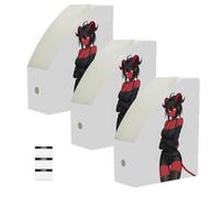 aidingzhi Foldable magazine file folder tabs 9x12 inches, desk file organizer 3 Pack magazine storage boxes for Home School Office, Red Sexy Demon Evil Anime