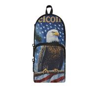 aidingzhi Freedom Nylon 3 Compartments Pencil Bags For Boys Multi-purpose and aesthetic Pencil Case With Zipper School Stationery for Middle School