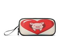 aidingzhi Funny Cartoon Heart Animal Pig Nylon Boys Pencil Bag High Capacity College Pencil Case School Stationery for Elementary Men