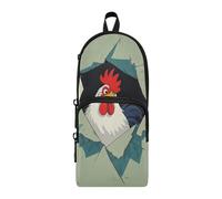 aidingzhi Funny Cartoon Wall Chicken Green Nylon 3 Compartments Pen Storage Bag Multi-purpose and aesthetic Pencil Case With Compartments School Stationery for School supplies