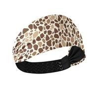 aidingzhi Giraffe Skin Pattern Brown Moisture Wicking summer headbands for women Elastic sweat bands for Running tennis tennis tennis