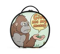 aidingzhi Give Me My Money Gorilla Cosmetic Bag with Compartments & Handle Lightweight Toiletry Bag For Women with adjustable dividers 11 IN