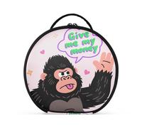 aidingzhi Give Me My Money Gorilla Cosmetic Bag with Compartments & Handle Waterproof Cosmetic Bags For Women with adjustable dividers 11 IN