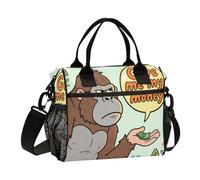 aidingzhi Give Me My Money Gorilla Lunch Bags for Girls with Water Bottle Holder Teen Girl Lunch Bag with Shoulder Strap Nurse Office M